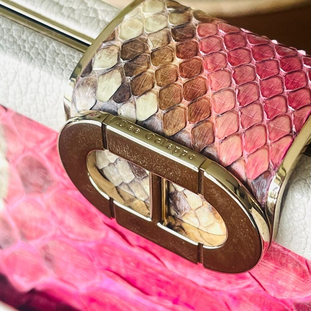 Rare Italian Python Top Handle Bag by Dee Ocleppo • Palm Beach Collection - Picture 8 of 16